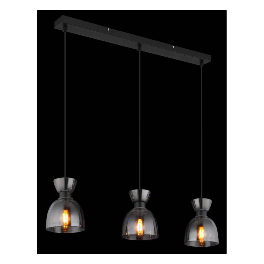 Globo - Пендел 3xE14/40W/230V черен/опушен