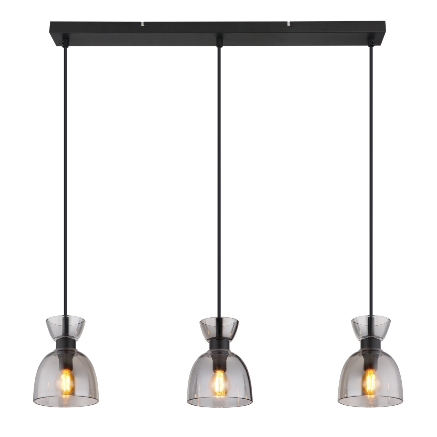 Globo - Пендел 3xE14/40W/230V черен/опушен