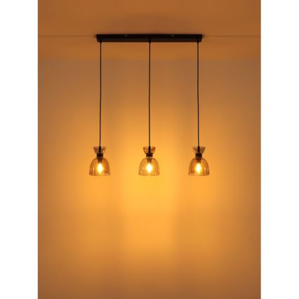 Globo - Пендел 3xE14/40W/230V черен/опушен