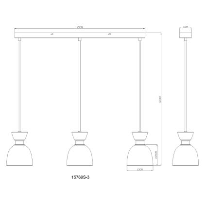 Globo - Пендел 3xE14/40W/230V черен/опушен