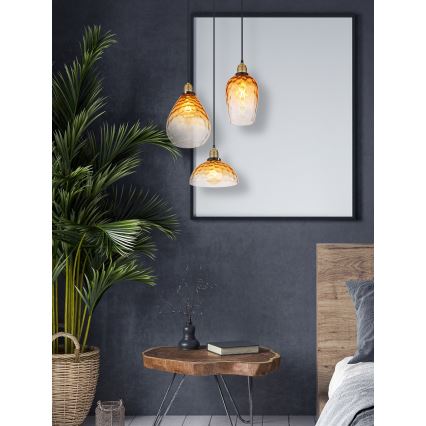 Globo - Пендел 3xE27/60W/230V Ø 46 см оранжев