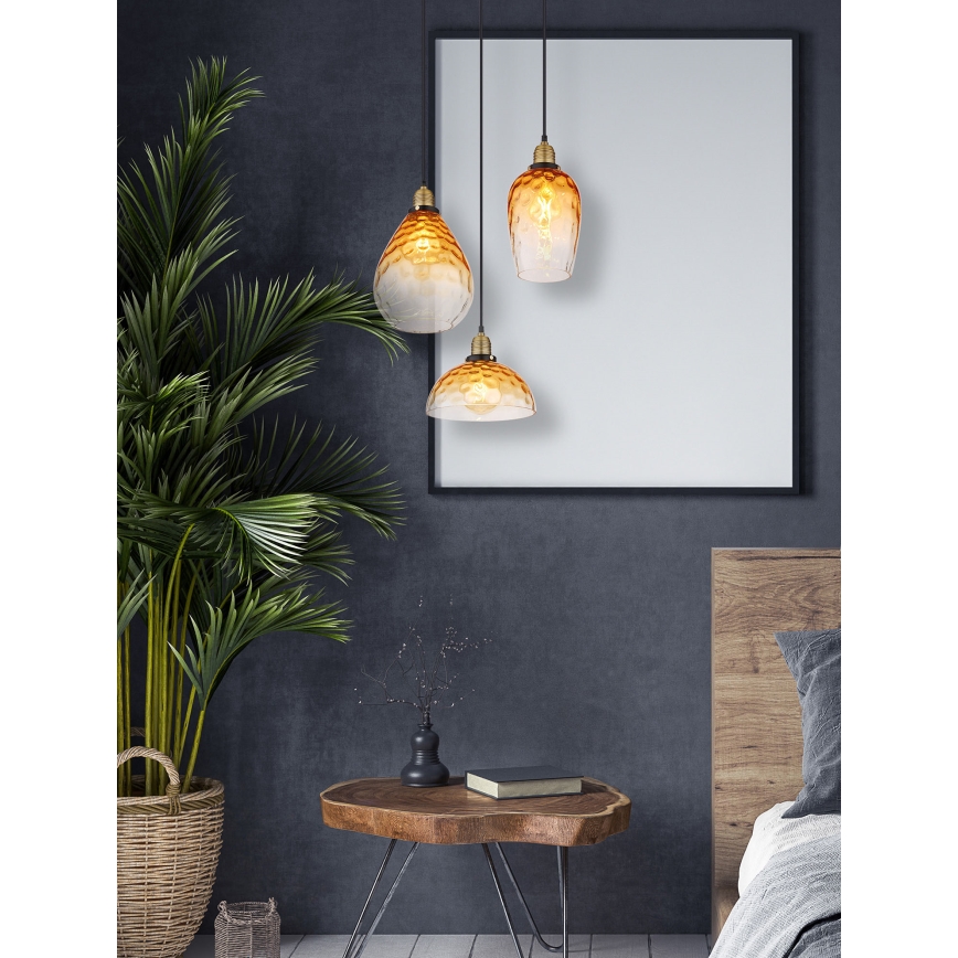 Globo - Пендел 3xE27/60W/230V Ø 46 см оранжев
