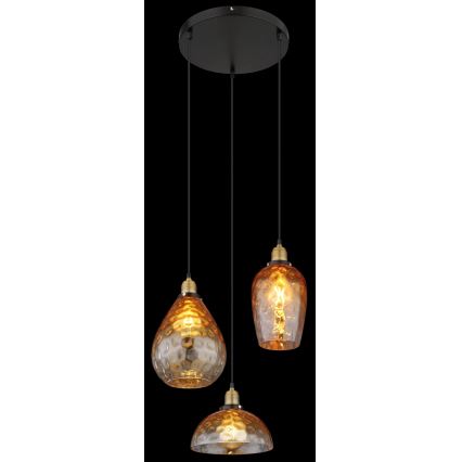 Globo - Пендел 3xE27/60W/230V Ø 46 см оранжев