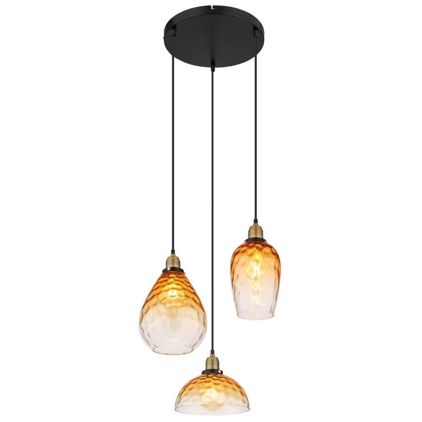 Globo - Пендел 3xE27/60W/230V Ø 46 см оранжев