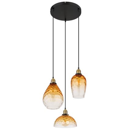 Globo - Пендел 3xE27/60W/230V Ø 46 см оранжев