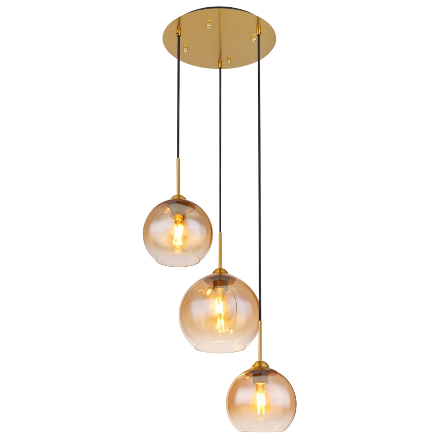 Globo - Полилей на кабел 3xE27/60W/230V месинг