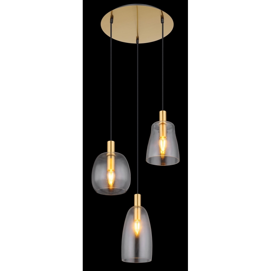 Globo - Пендел 3xE14/40W/230V Ø 43 см месинг