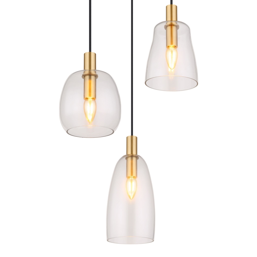Globo - Пендел 3xE14/40W/230V Ø 43 см месинг