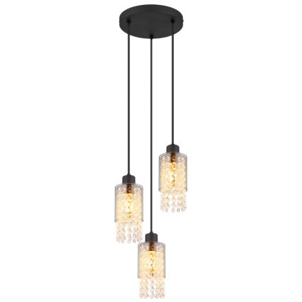 Globo - Пендел 3xE27/40W/230V Ø 25 см черен