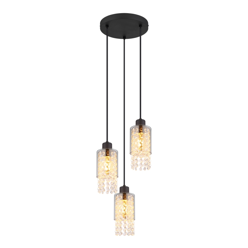Globo - Пендел 3xE27/40W/230V Ø 25 см черен