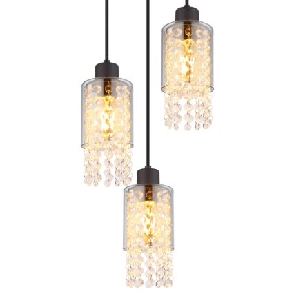 Globo - Пендел 3xE27/40W/230V Ø 25 см черен