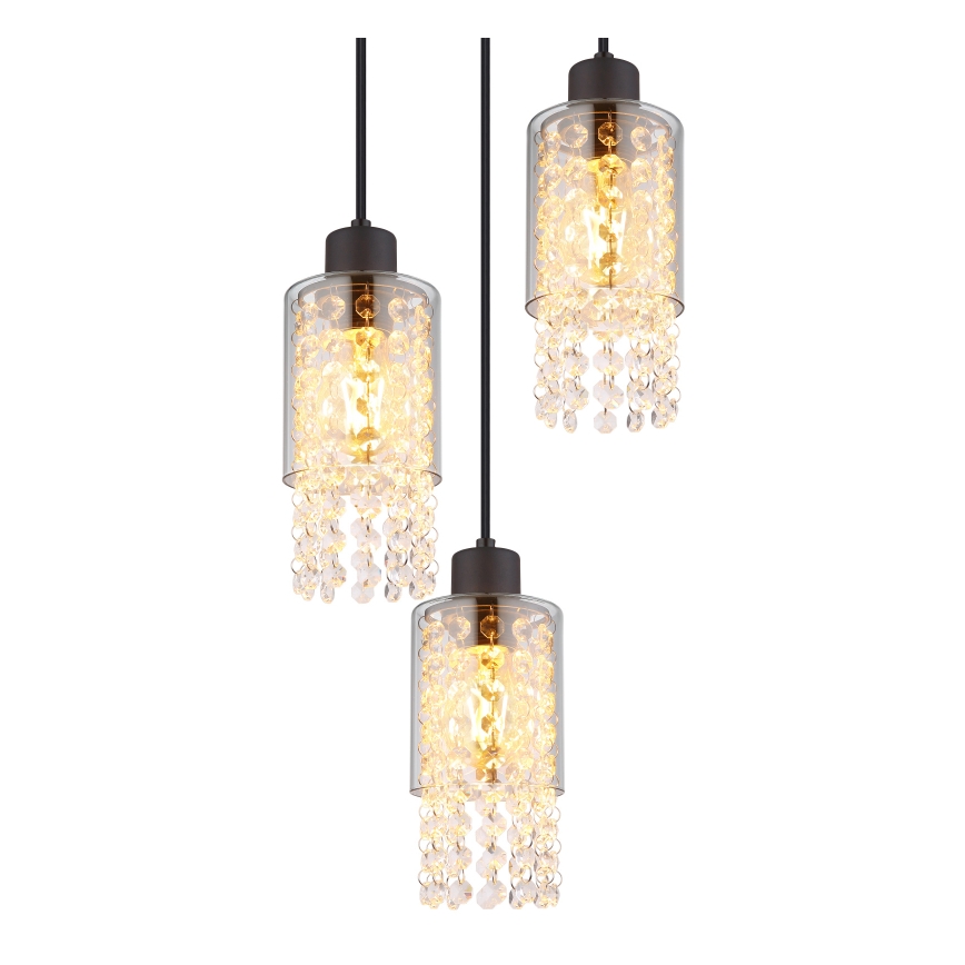 Globo - Пендел 3xE27/40W/230V Ø 25 см черен