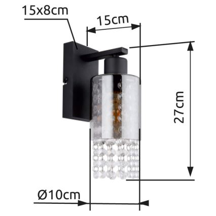 Globo - Аплик 1xE27/40W/230V черен