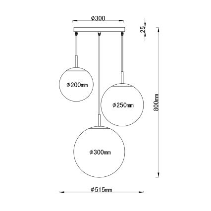 Globo - Полилей на верижка 3xE27/60W/230V