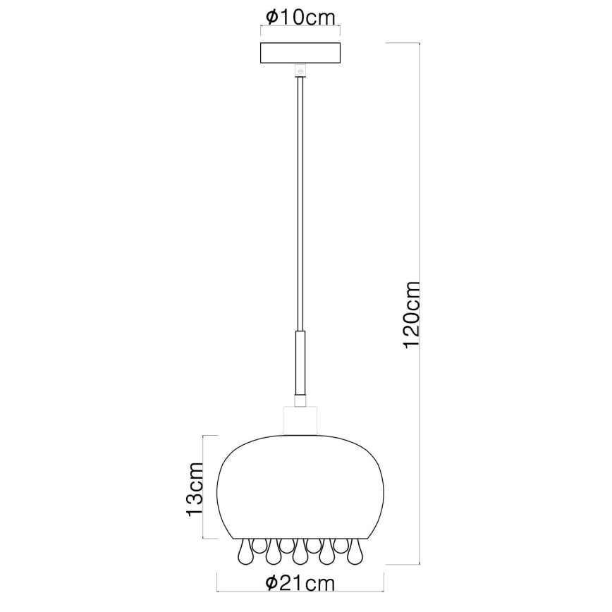 Globo - Пендел 1xE27/9W/230V Ø 21 см черен