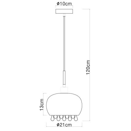 Globo - Пендел 1xE27/9W/230V Ø 21 см черен