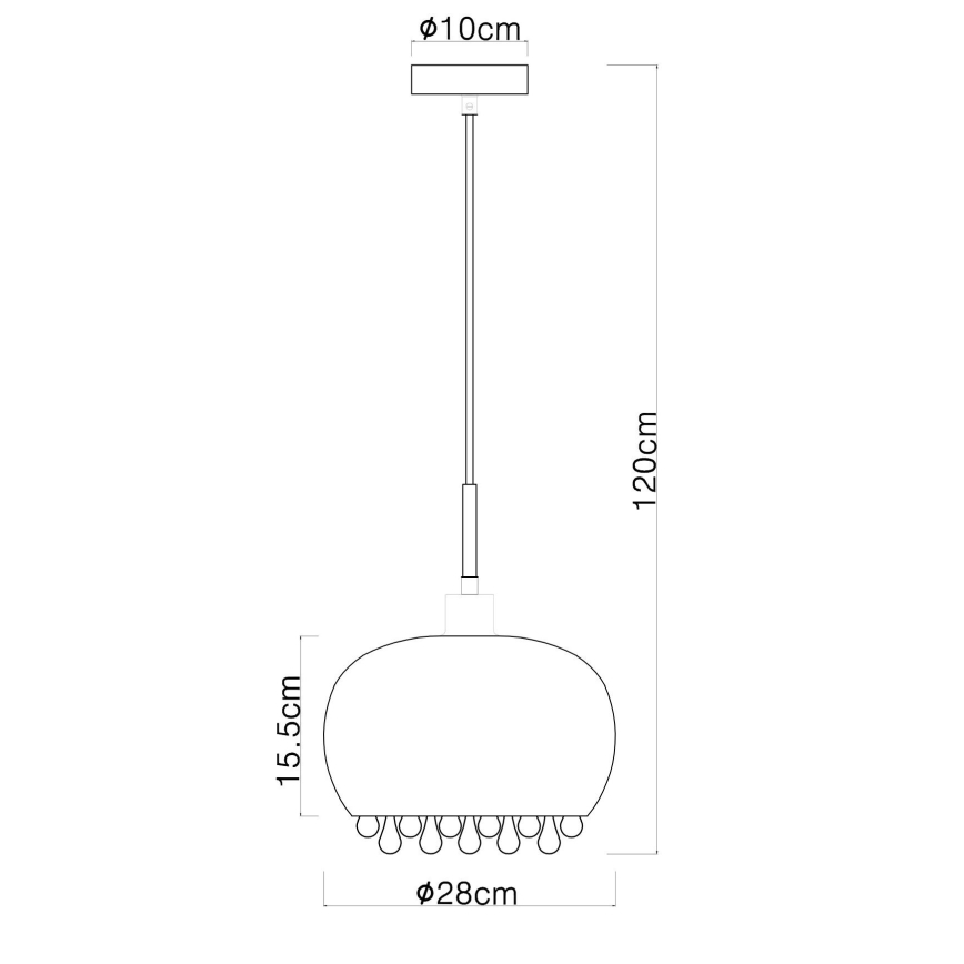 Globo - Пендел 1xE27/9W/230V Ø 28 см черен