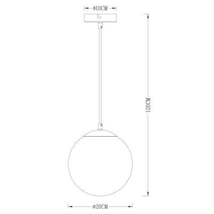 Globo - Пендел 1xE27/40W/230V Ø 20 см