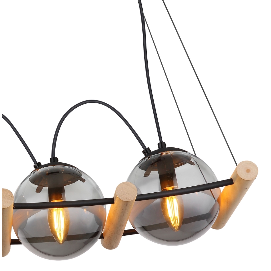 Globo - Пендел 4xE14/15W/230V каучуково дърво