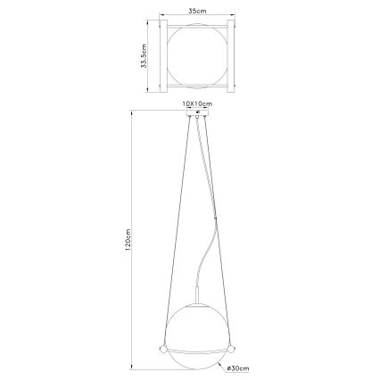 Globo - Пендел 1xE27/15W/230V каучуково дърво