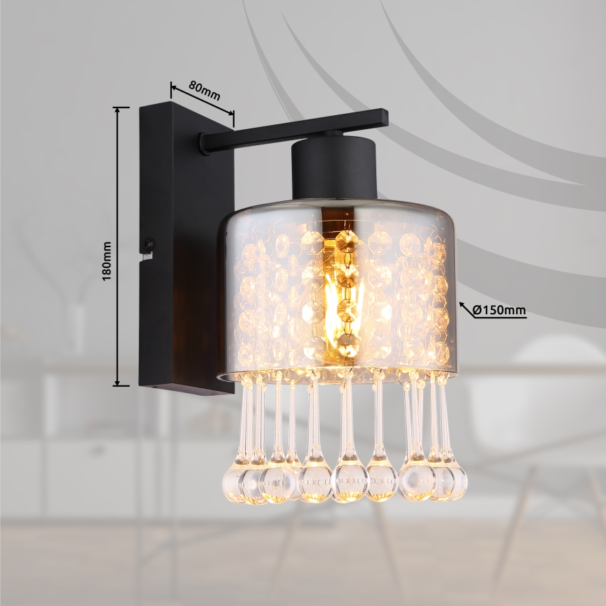 Globo - Аплик 1xE27/60W/230V черен