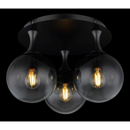 Globo - Полилей за повърхностен монтаж 3xE27/10W/230V Ø 46 см черен