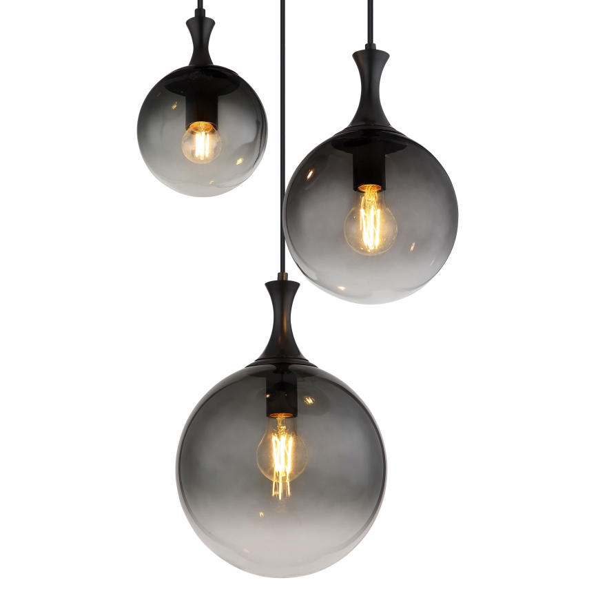 Globo - Пендел 3xE27/10W/230V Ø 48 см черен