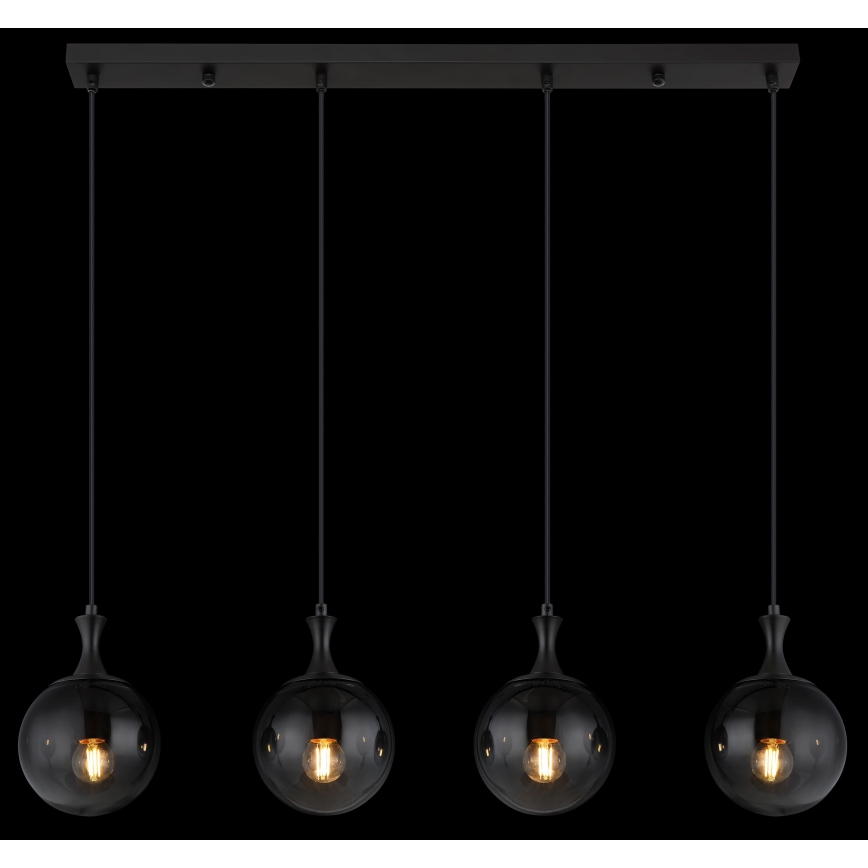 Globo - Пендел 4xE27/10W/230V черен