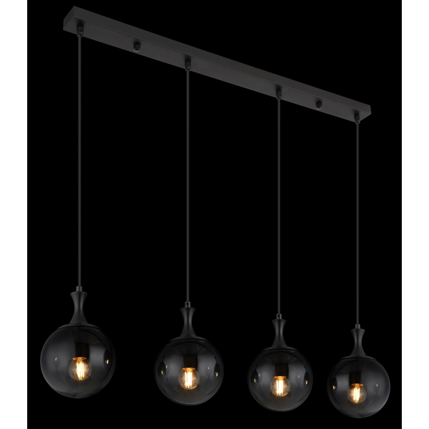 Globo - Пендел 4xE27/10W/230V черен