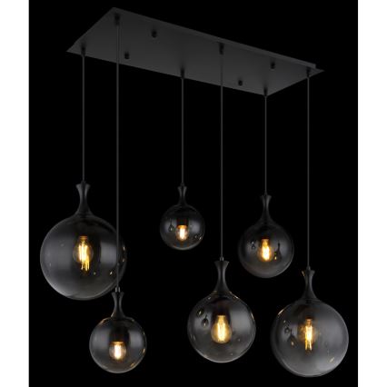 Globo - Пендел 6xE27/10W/230V черен