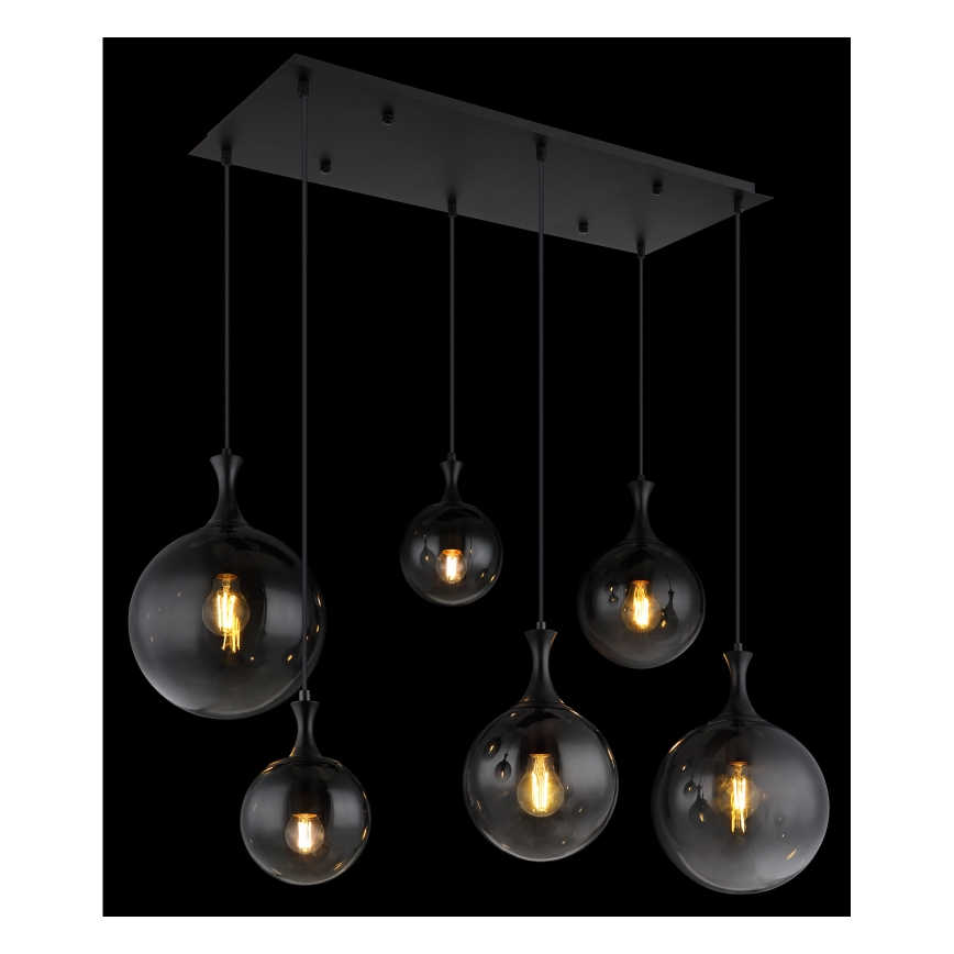 Globo - Пендел 6xE27/10W/230V черен