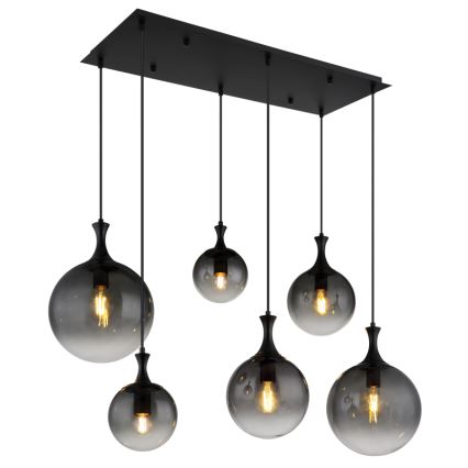 Globo - Пендел 6xE27/10W/230V черен