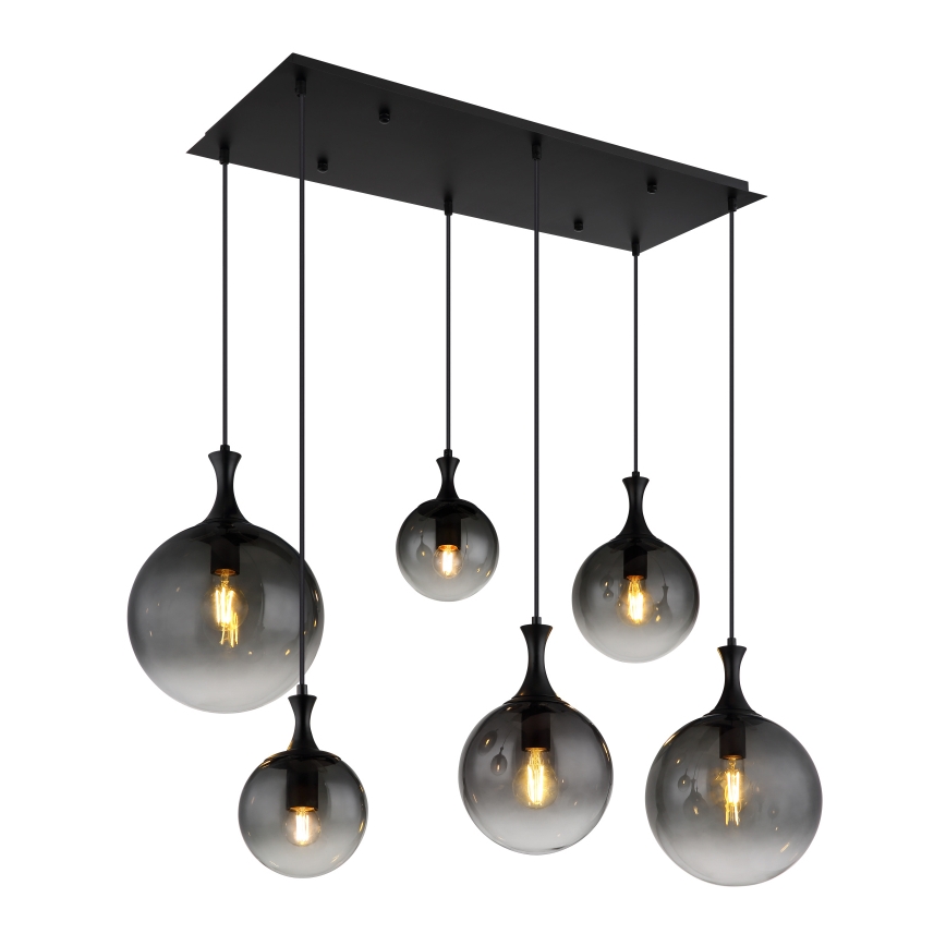 Globo - Пендел 6xE27/10W/230V черен