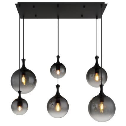 Globo - Пендел 6xE27/10W/230V черен