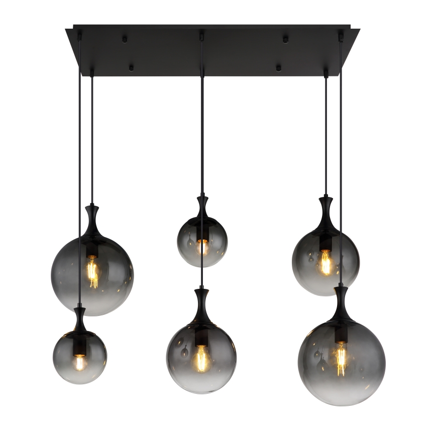 Globo - Пендел 6xE27/10W/230V черен