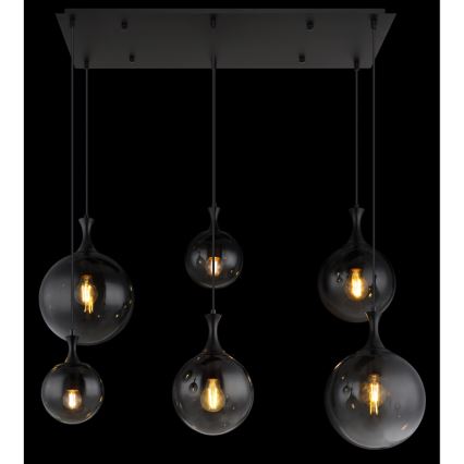 Globo - Пендел 6xE27/10W/230V черен
