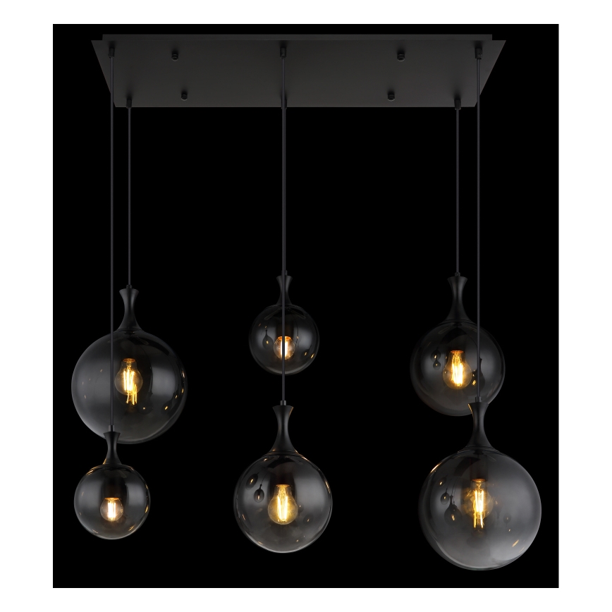 Globo - Пендел 6xE27/10W/230V черен