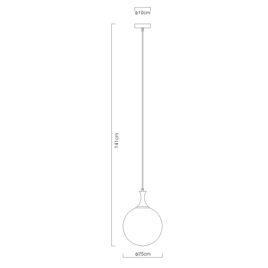 Globo - Пендел 1xE27/10W/230V Ø 25 см черен