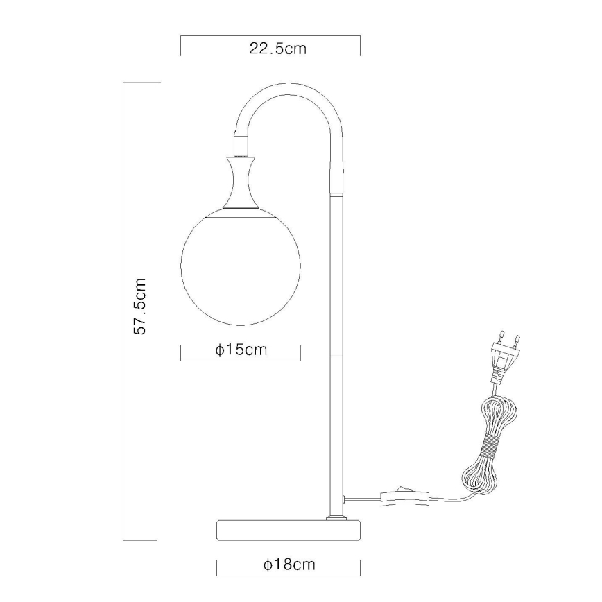 Globo - Настолна лампа 1xE27/10W/230V черен