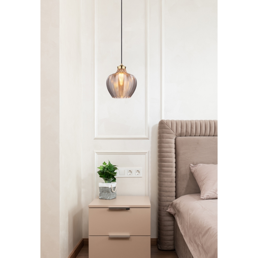 Globo - Пендел на кабел 1xE27/60W/230V Ø 22 см опушен