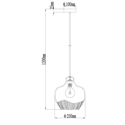 Globo - Пендел на кабел 1xE27/60W/230V Ø 22 см опушен