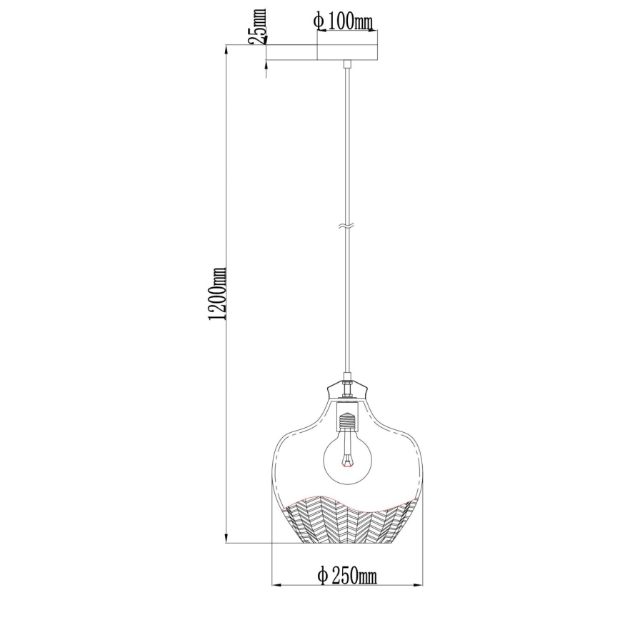 Globo - Пендел на кабел 1xE27/60W/230V Ø 22 см опушен