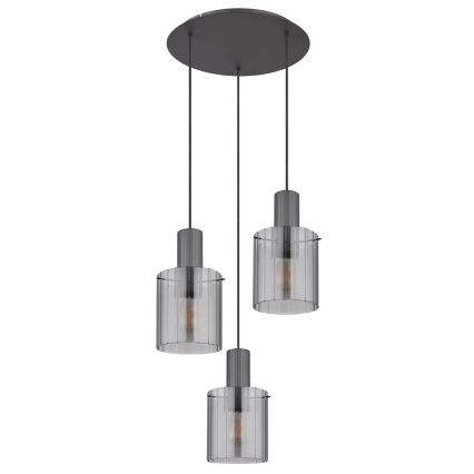 Globo - Пендел 3xE27/40W/230V Ø 48 см сив