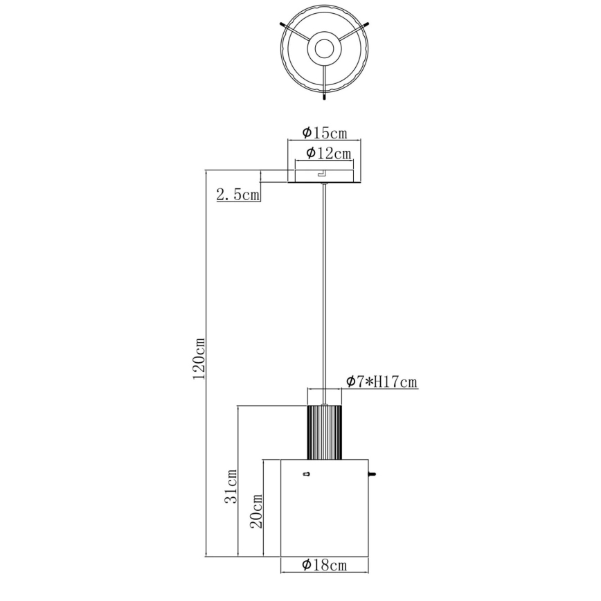 Globo - Пендел 1xE27/40W/230V Ø 18 см кафяв