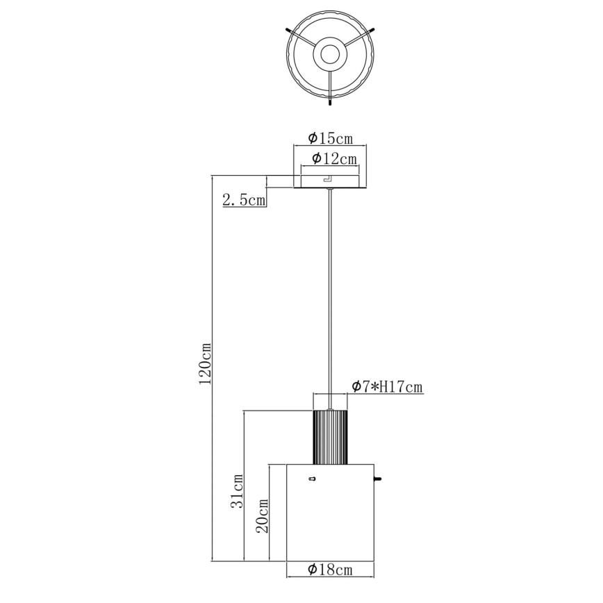 Globo - Пендел 1xE27/40W/230V Ø 18 см бял