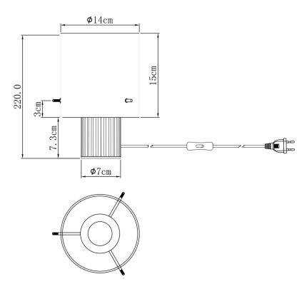 Globo - Настолна лампа 1xE27/40W/230V Ø 14 см сив