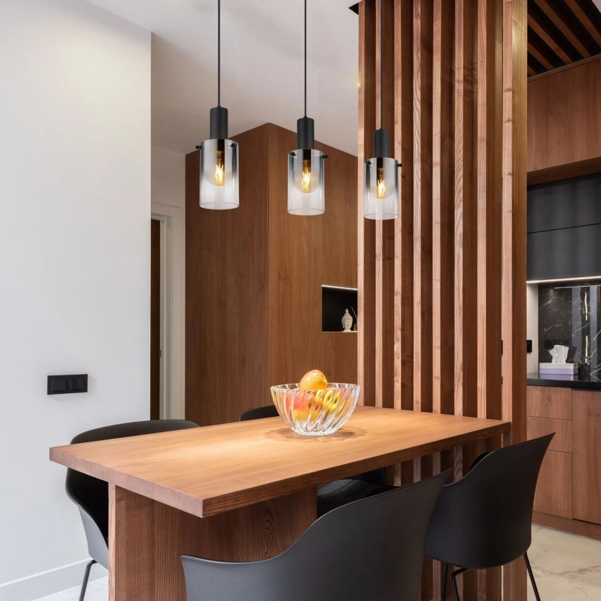 Globo - Пендел 3xE27/40W/230V черен