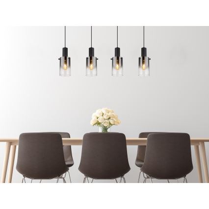 Globo - Пендел 4xE27/40W/230V черен