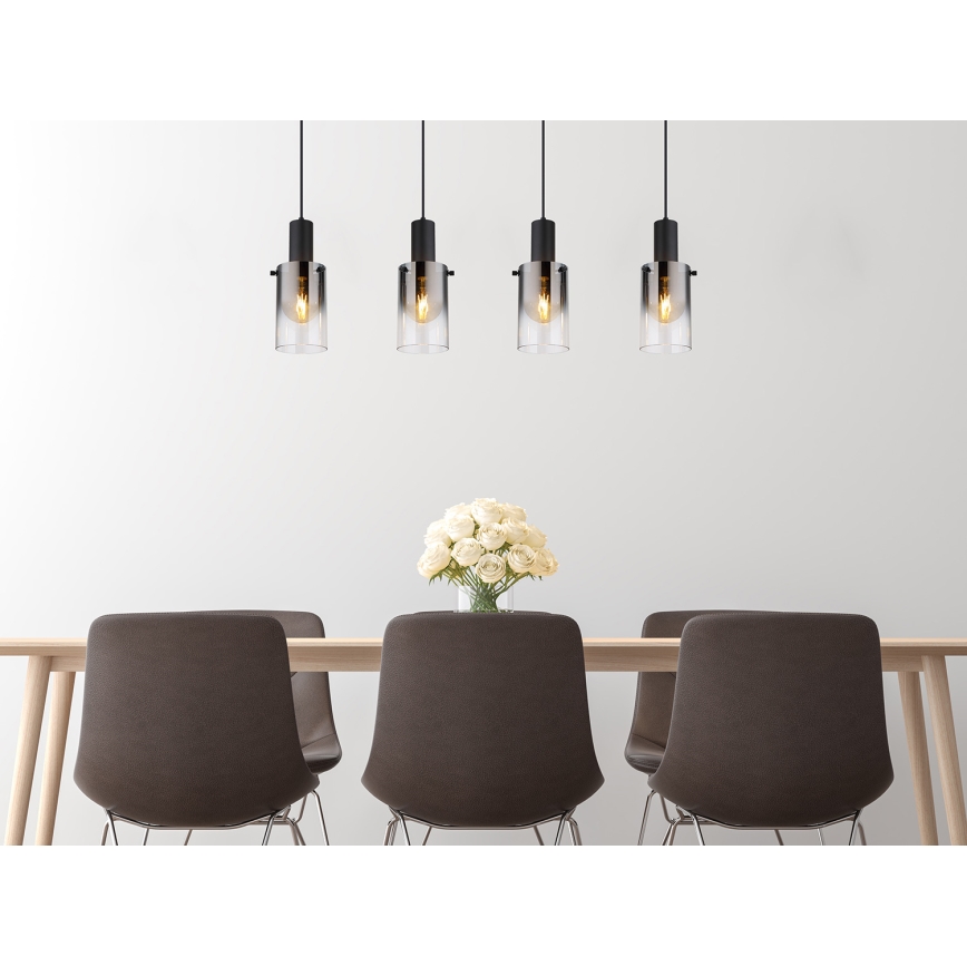 Globo - Пендел 4xE27/40W/230V черен