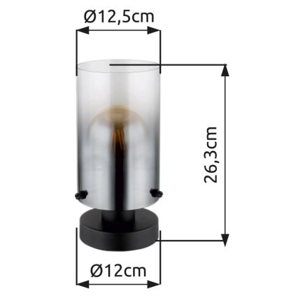 Globo - Настолна лампа 1xE27/40W/230V Ø 12,5 см черен